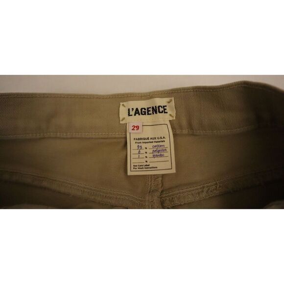 L'agence Women's Sz 29 Limestone Sada High-Rise Crop Slim Straight Jeans $255 - Picture 8 of 9